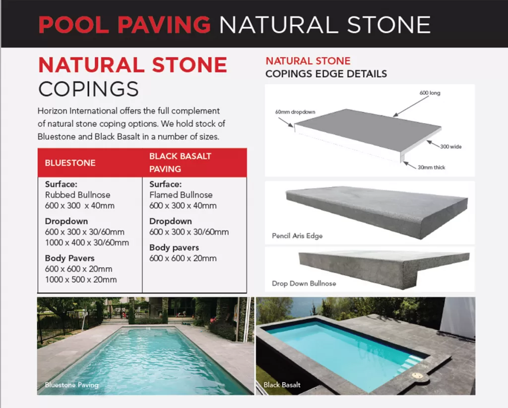 natural stone pool paving